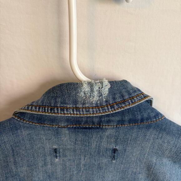 Prosperity women’s denim jacket. Distressed Stretchy. Size XS. Medium wash - Picture 6 of 6